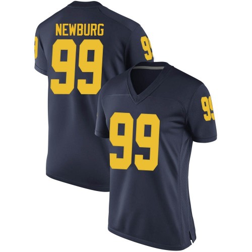 Gabe Newburg Michigan Wolverines Women's NCAA #99 Navy Game Brand Jordan College Stitched Football Jersey XGN3554XI